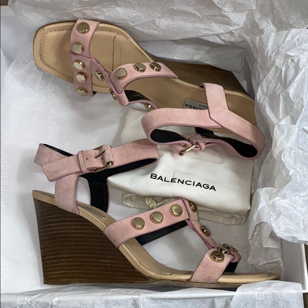 Balenciaga light pink studded wedge 38.5 - US8.5 - Picture 11 of 11
